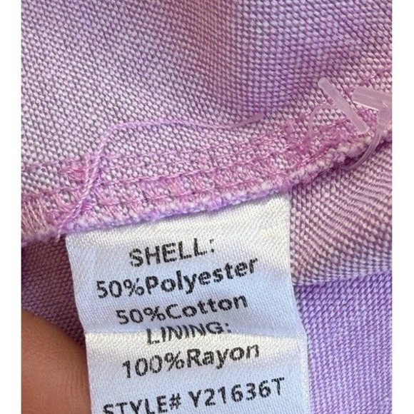 Tuckernuck Pomander Place Lavender Oxford Harris Long Sleeve Mini Shirt Dress, L - Picture 5 of 7